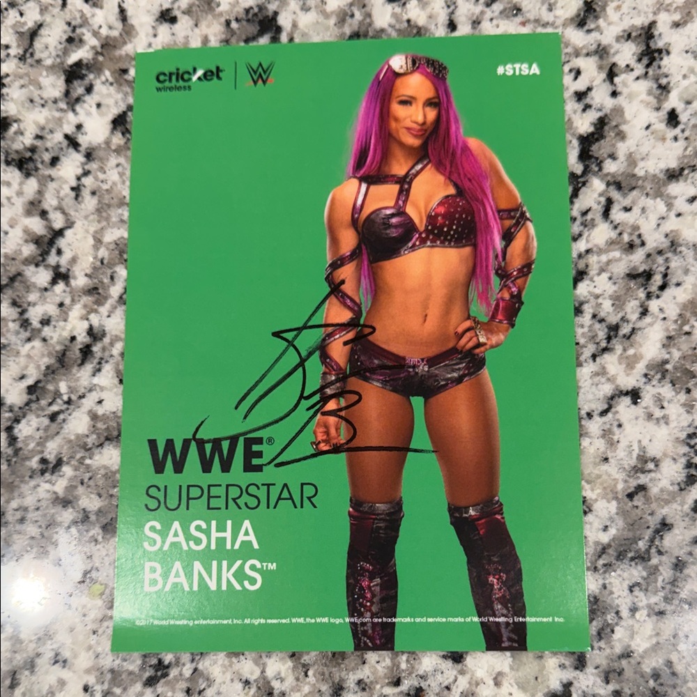 WWE Sasha Banks Signed Photo with Purple Attire